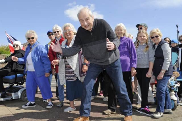 Fundraisers led by the Rocky Appeal's Mick Lyons start a charity walk at Eastney to raise money for Queen Alexandra Hospital.Picture: Ian Hargreaves (180476-5)