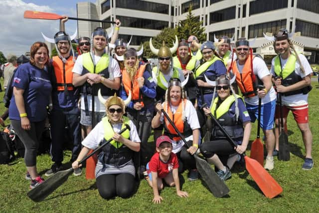 The Co-op Funeral care team at the dragon boat racing contest Picture: Ian Hargreaves (180478-1) PPP-180513-171834006