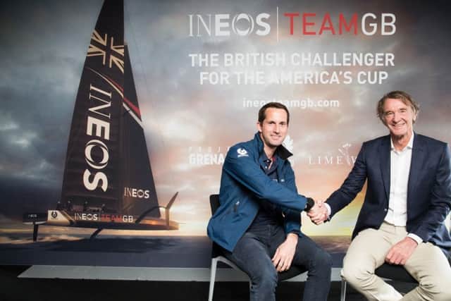 Sir Ben Ainslie with Jim Ratcliffe, chief executive of Ineos. Picture: Iain Gomes/gomesphotography.co.uk