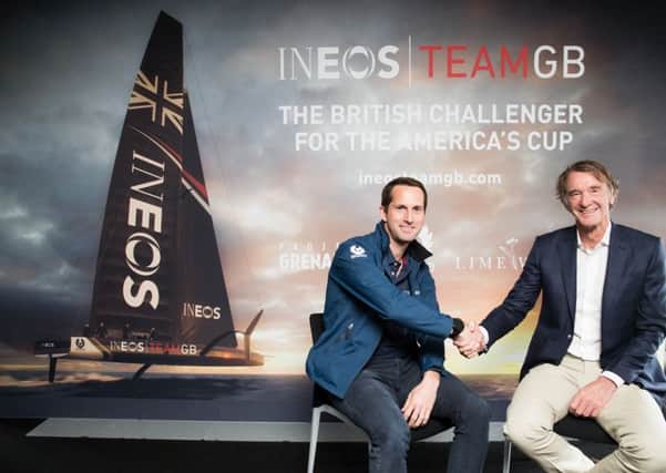 Sir Ben Ainslie with Jim Ratcliffe, chief executive of Ineos. Picture: Iain Gomes/gomesphotography.co.uk