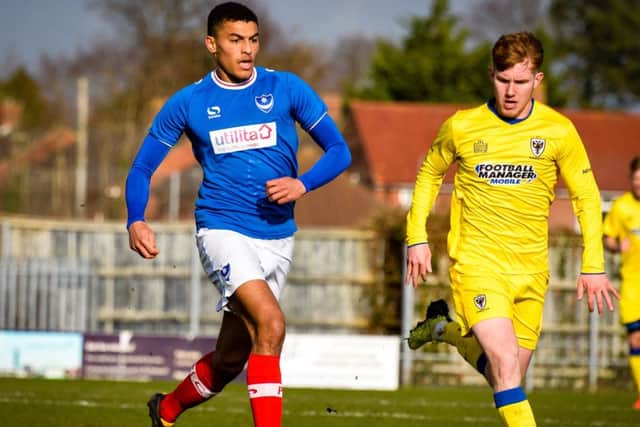 Christian Oxlade-Chamberlain in action for Pompey's reserves in January Picture: Colin Farmery
