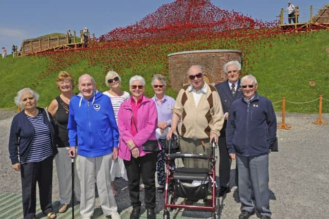 War heroes from Portsmouth at Fort Nelson to see the spectacular 'Poppy Wave' during a trip organised by Portsmouth Age UK
Picture by Malcolm Wells (180515-8644)