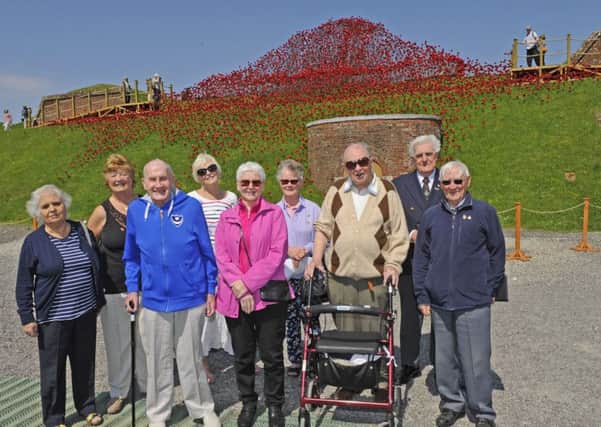 War heroes from Portsmouth at  Fort Nelson to see the spectacular 'Poppy Wave' during a trip organised by Portsmouth Age UK
Picture by Malcolm Wells (180515-8644)