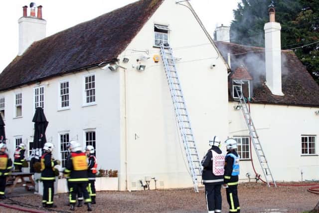 Firefighters at The Granary pub in Whiteley Lane, Titchfield, on January 12, 2008. Picture: Hampshire Fire and Rescue Service