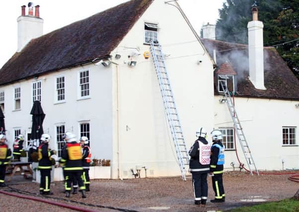 Firefighters at The Granary pub in Whiteley Lane, Titchfield, on January 12, 2008. Picture: Hampshire Fire and Rescue Service
