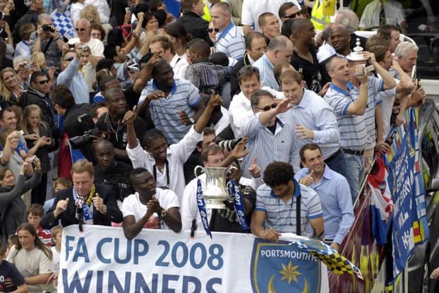 The Pompey bus makes its way to Southsea Common on the Sunday after Pompey's Cup success in 2008 Picture: Will Caddy