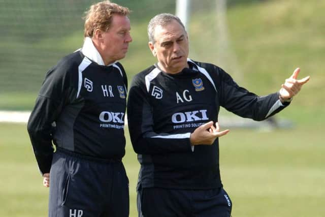 Harry Redknapp talks to Avram Grant. Picture: Robin Jones