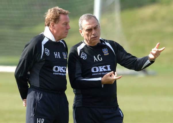 Harry Redknapp talks to Avram Grant. Picture: Robin Jones