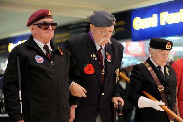 Ted Burridge at Armistice Day in 2014. Picture: Sarah Standing (143097-3377)