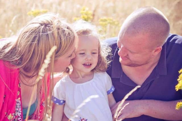 Chloe Drinkwater with parents Sarah and Darren