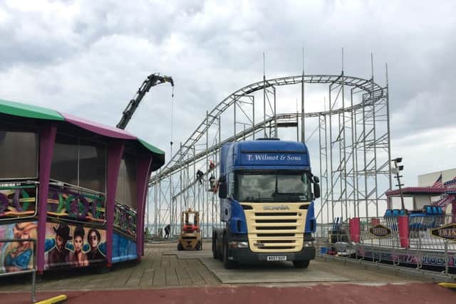 Skyways being dismantled at Clarence Pier. Picture: Samuel Carter-Brazier