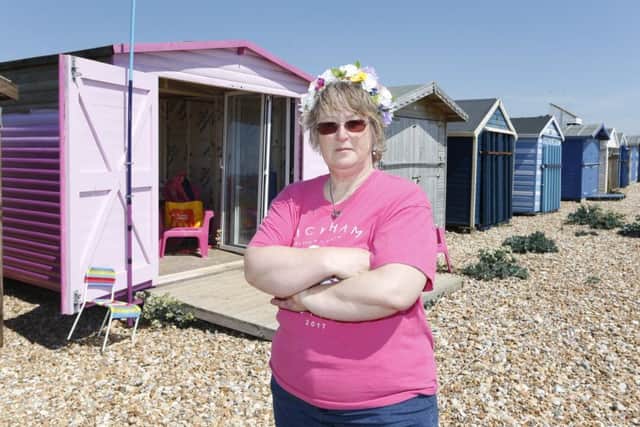 Barbara Colson, fears she may have to sell her Eastoke beach hut because of rising charges  Picture: Habibur Rahman