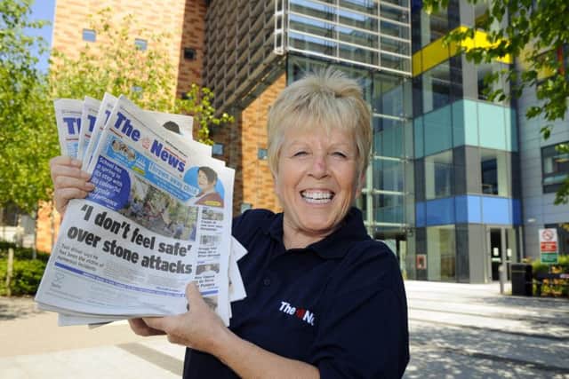 Marion Emery,  the new seller of The News in The Queen Alexandra Hospital     Picture: Malcolm Wells (180515-8708)