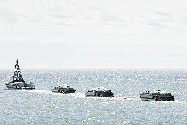 An autonomous minesweeper system that can safely clear sea lanes of mines has been handed over to the Royal Navy