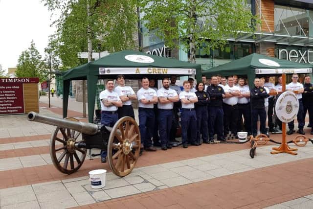 The Field Gun crews from HMS Collingwood at Whiteley Shopping Centre. Picture: Lieutenant John Davies
