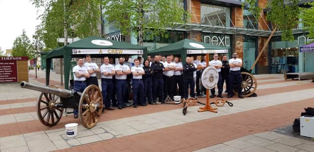 The Field Gun crews from HMS Collingwood at Whiteley Shopping Centre. Picture: Lieutenant John Davies