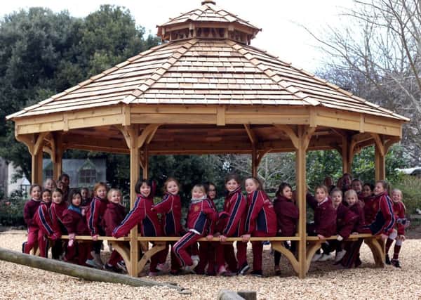 Portsmouth High School girls had lessons, from mathematics to English, in and around the newly built outdoor learning classroom and played and had lunch in the school's gardens