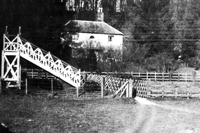 The footbridge at Woodcroft between Rowlands Castle and Buriton tunnel.