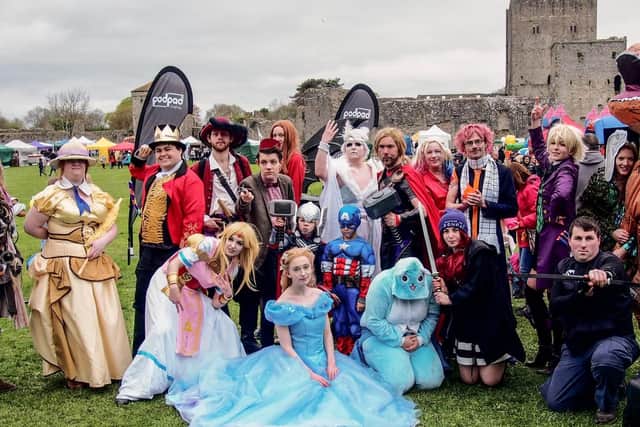 Cosplayers at Portchester Castle Comic Con.