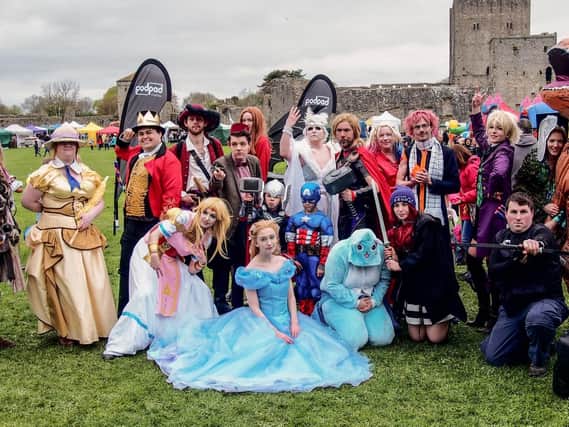 Cosplayers at Portchester Castle Comic Con.