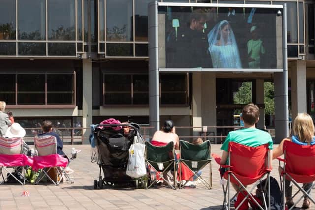 People enjoying the royal wedding in Guildhall Square  Picture: Keith Woodland PPP-180519-163241006