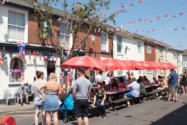 The street party outside the Druids Arms pub  Picture: Keith Woodland
