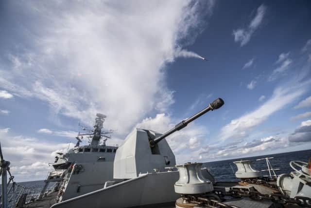 The Sea Ceptor missile firing from HMS Montrose