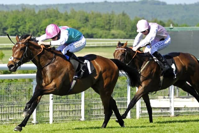 Mori wins the Height of Fashion Stakes at the 2017 May Festival / Picture by Malcolm Wells 170526