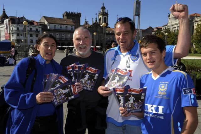 Pam Wilkins, left, pictured alongside great ally Ken Malley in Braga in 2008. Picture: Steve Reid