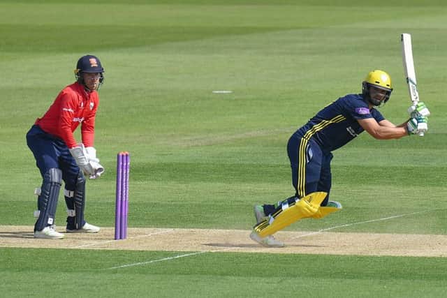 Rilee Rossouw on the way to his century today. Picture: Neil Marshall.