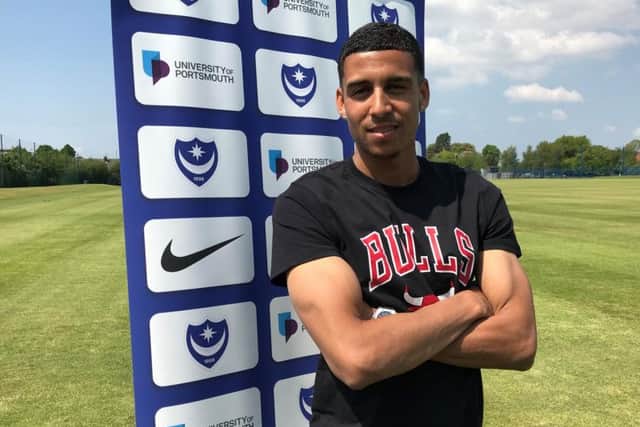 New Pompey signing Louis Dennis.