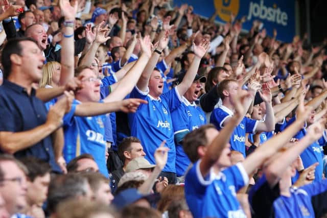 Pompey fans. Picture: Joe Pepler