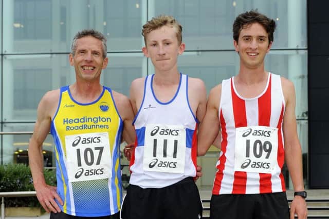 Jacob O'Hara, centre, with Chris Dettmar, left, and Matthieu Marshall. Picture: Malcolm Wells