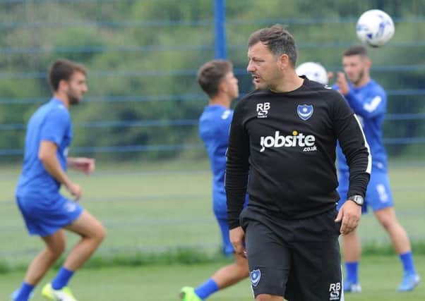 Former Pompey first-team coach Robbie Blake on the training ground with the Blues