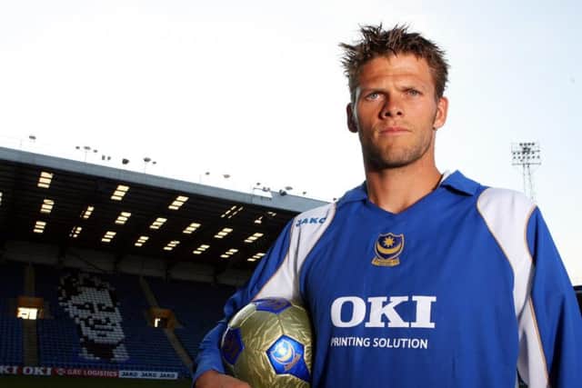 Hermann Hreidarsson was unveiled as a Pompey player in May 2007
