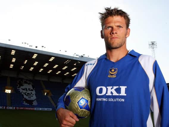 Hermann Hreidarsson was unveiled as a Pompey player in May 2007