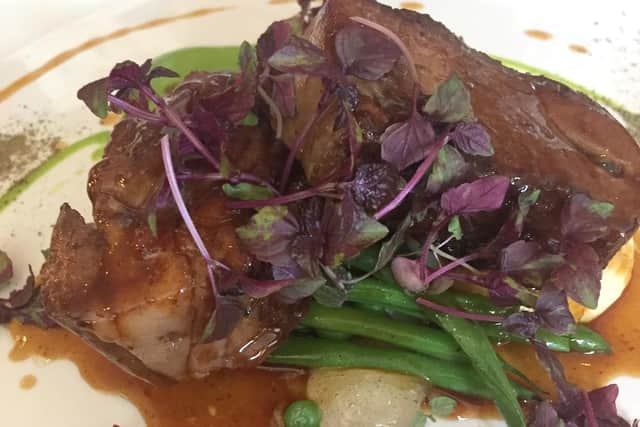 Roast lamb, pea and mint