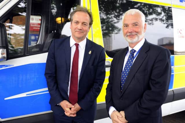 Police minister Nick Hurd and crime commissioner Michael Lane