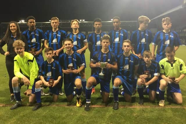 Year 10 winners from Mayfield School, at Fratton Park