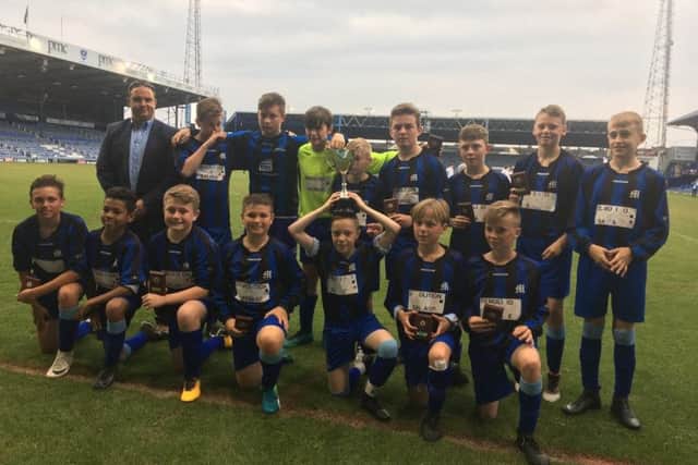 Year 8 winners from Mayfield School, at Fratton Park