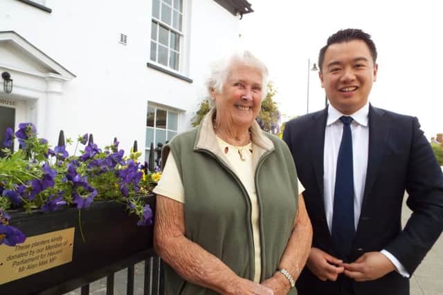 Alan Mak MP with Sheila Morris from Emsworth in Bloom