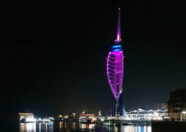 Spinnaker Tower turned purple for the Stroke Association's Make May Purple
