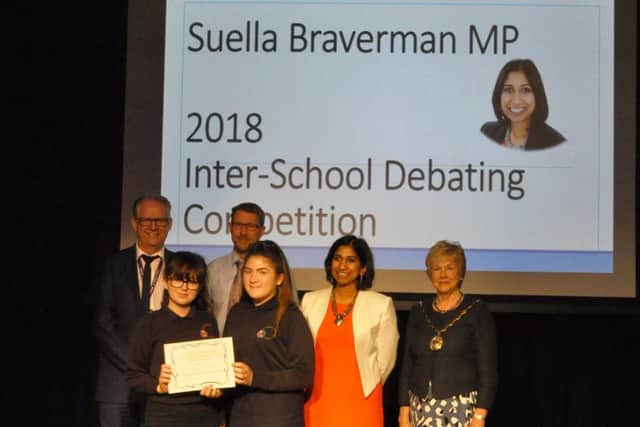 Winners from Brookfield Community School with the judges. Picture: Anjella Stevenson