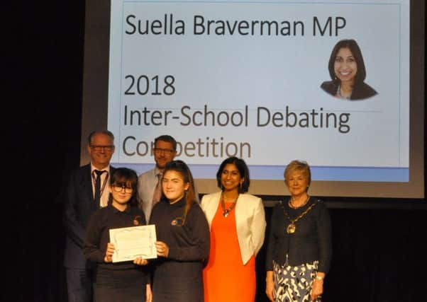 Winners from Brookfield Community School with the judges. Picture: Anjella Stevenson