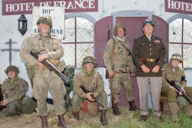 Members of the Screaming Eagle Living History Group from Farnham including General Patton.
Picture: Keith Woodland (180297-02)