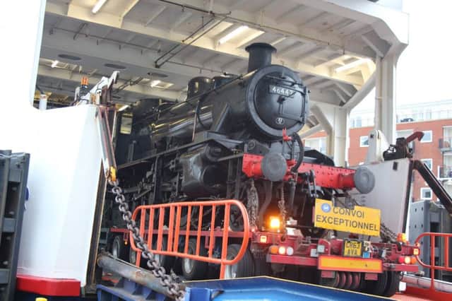 The Ivatt Locomotive being transported by Wightlink. Picture: Supplied