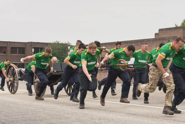 HMS Collingwood's field gun teams went head to head in the 12 pounder trophy. Picture: Keith Woodland