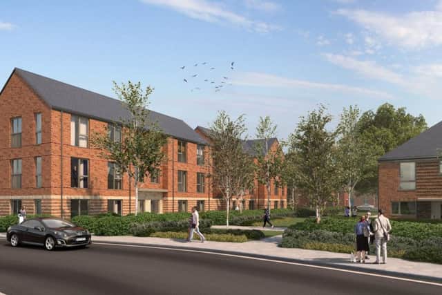 A computer generated image preview of the soon-to-be built homes at Daedalus Waterfront