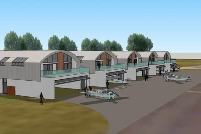 An artist's impression of what the Hangar Homes would have looked like
