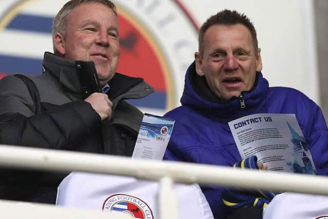 Pompey manager Kenny Jackett, left, with Stuart Pearce